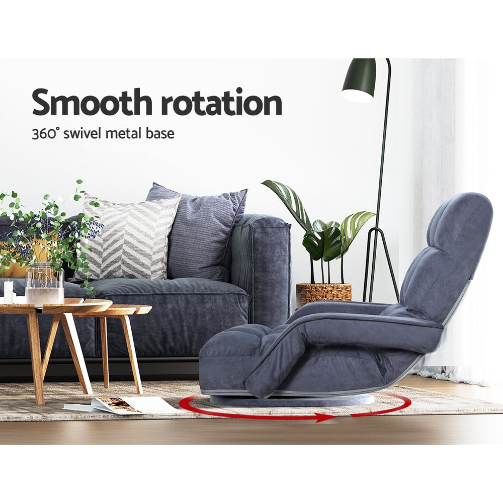 Artiss Floor Chair Lounge Sofa Swivel Charcoal