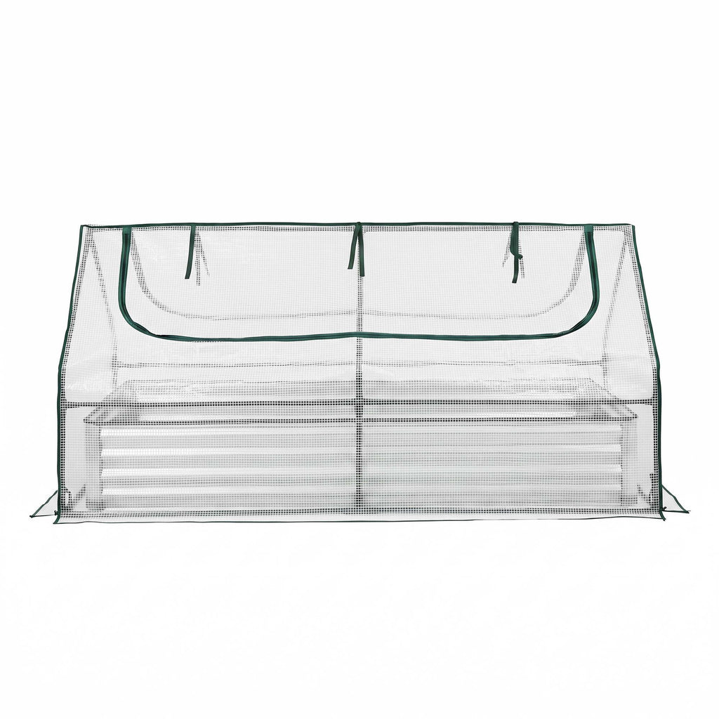 Green Fingers 3 in 1 Raised Garden Bed with Greenhouse Galvanised Planter Box Kit