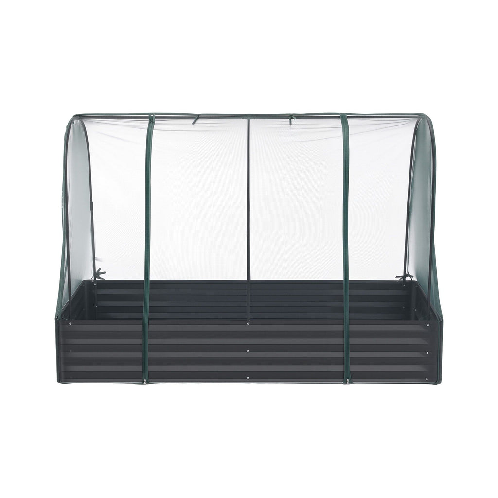 Green Fingers Raised Garden Bed with Mesh Netting Galvanised Planter Box Bird Proof 180x90x120cm
