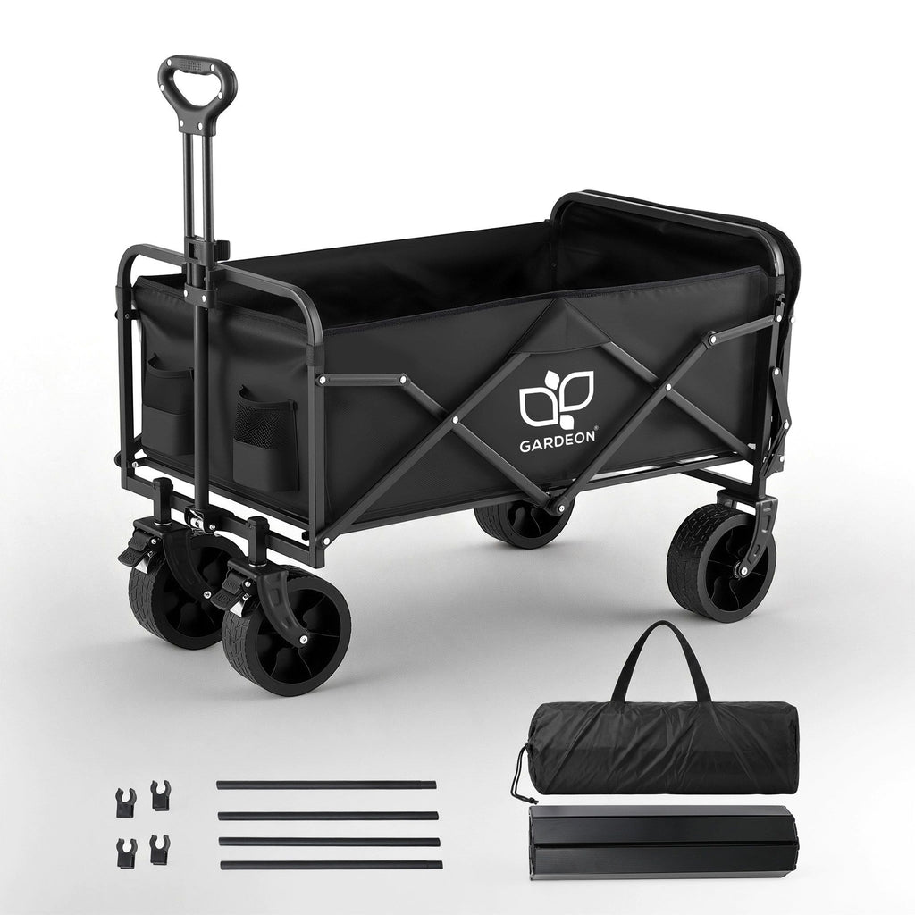 Gardeon Folding Camping Wagon Heavy Duty Utility Cart with Tailgate Table 150L