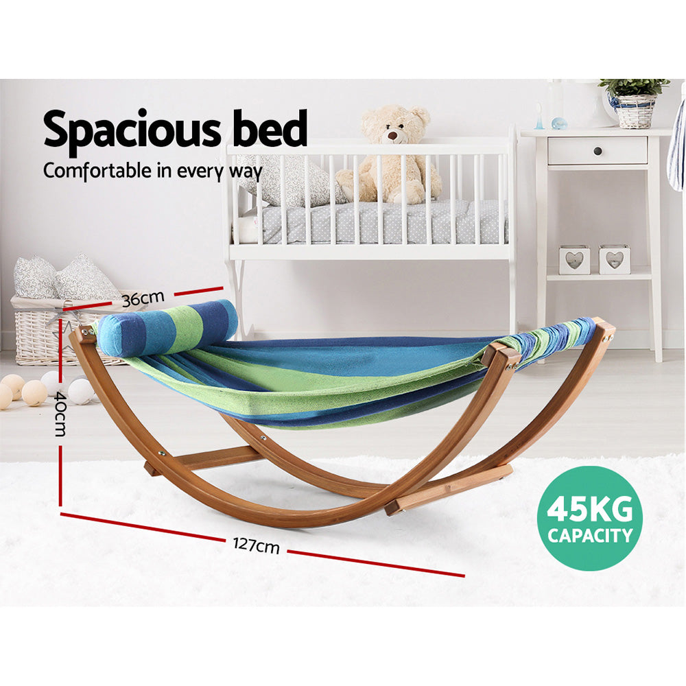 Gardeon Hammock Bed Outdoor Camping Kids Timber Hammock Rocking