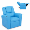 Keezi Kids Recliner Chair PU Leather Sofa Lounge Couch Children Armchair Blue