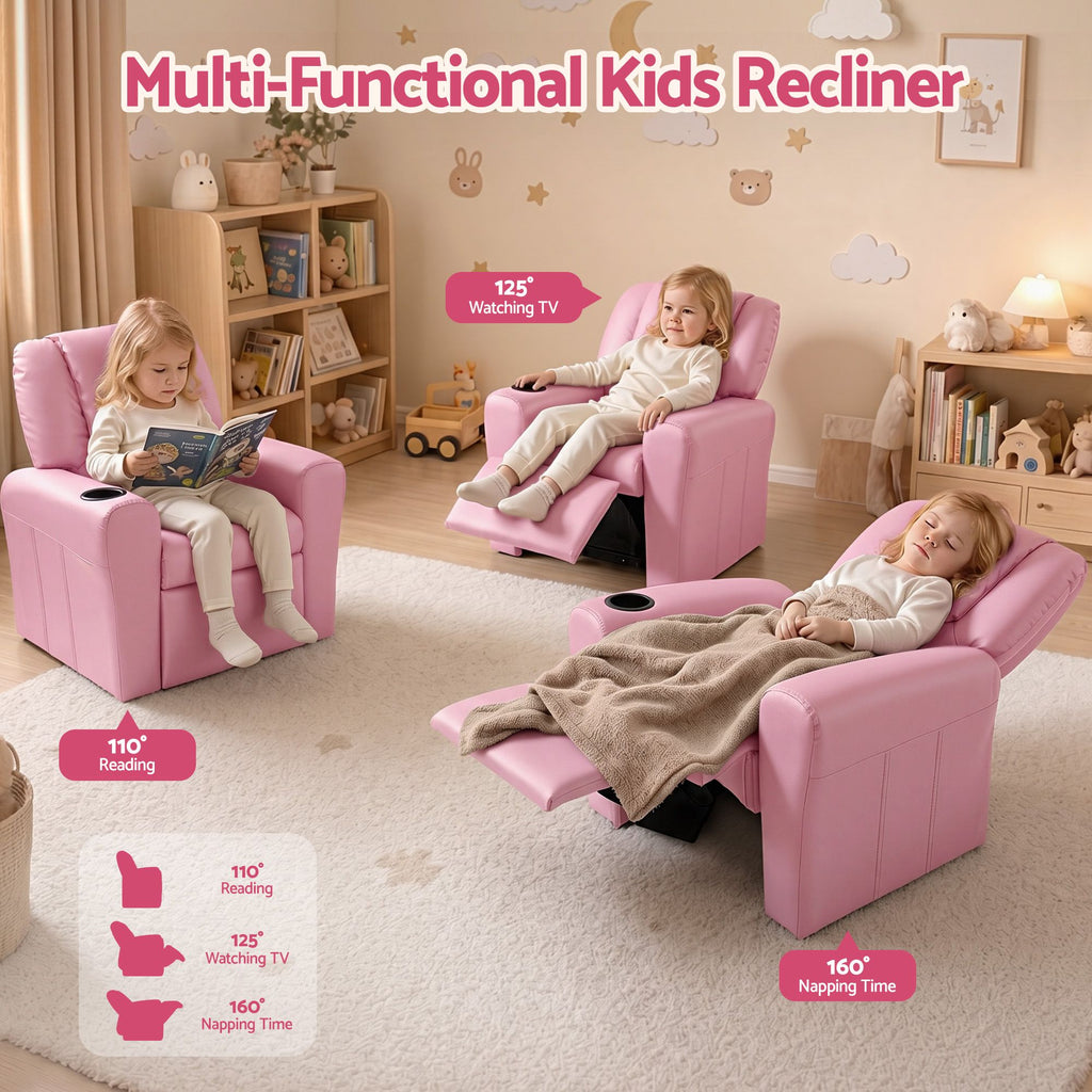 Keezi Kids Recliner Chair PU Leather Sofa Lounge Couch Children Armchair