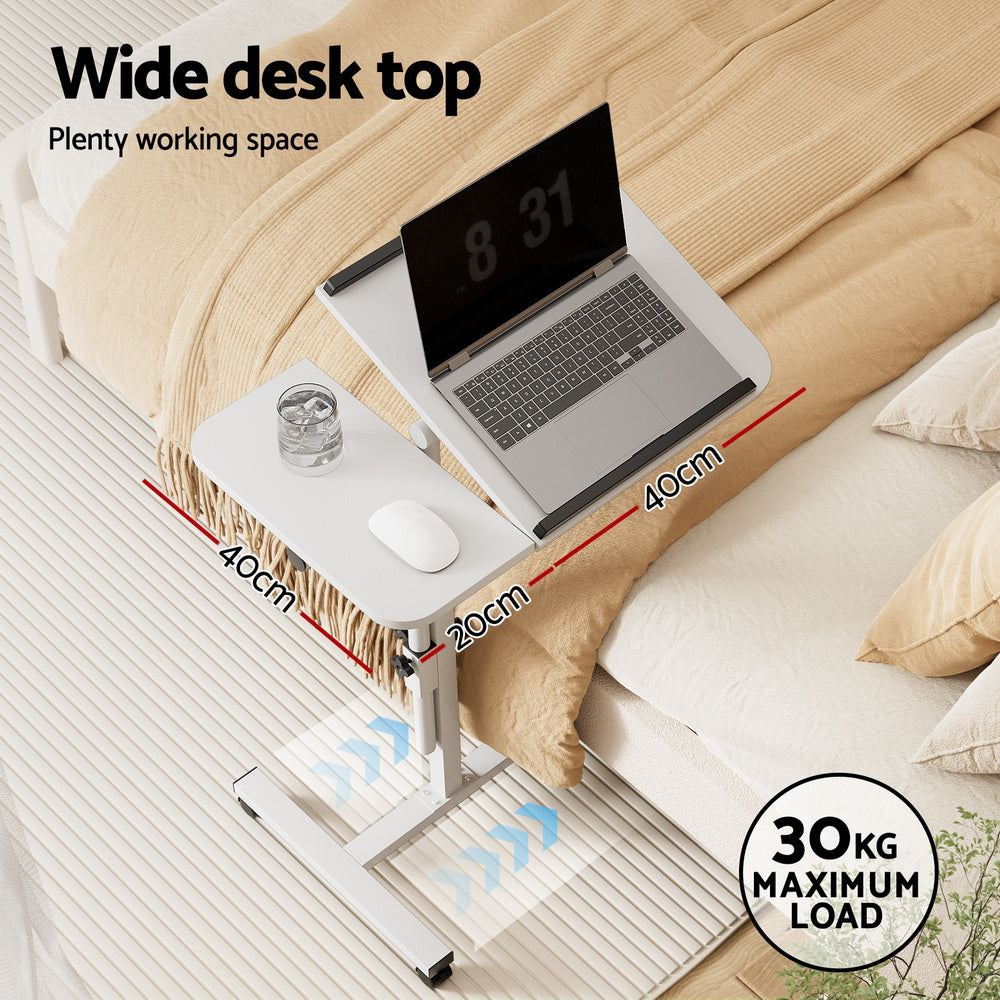 Artiss Laptop Desk Table Fan Cooling White 60CM
