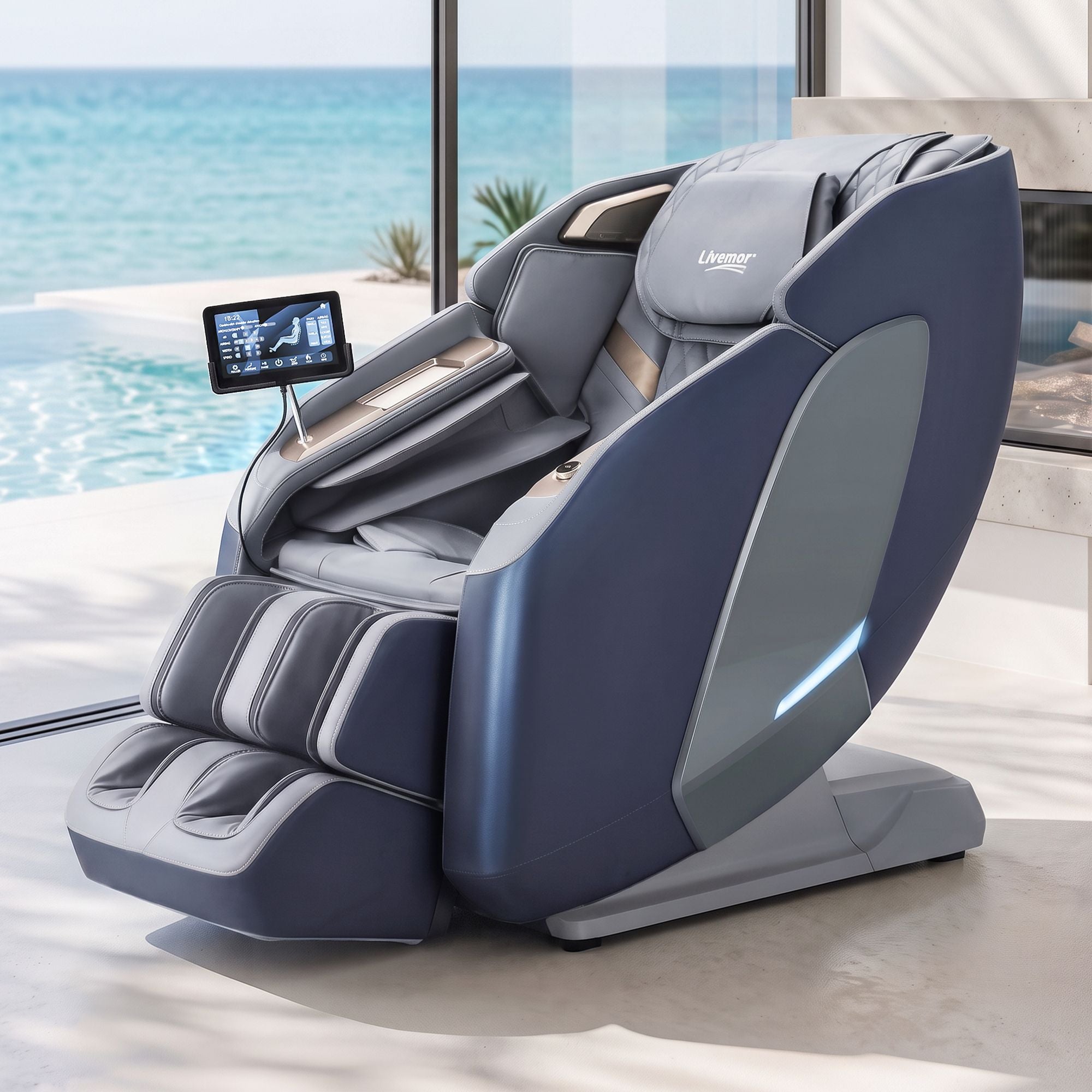 Livemor 4D Massage Chair Double Core SL Track Recliner Full Body Zero Gravity Heat Body Scan Melisa