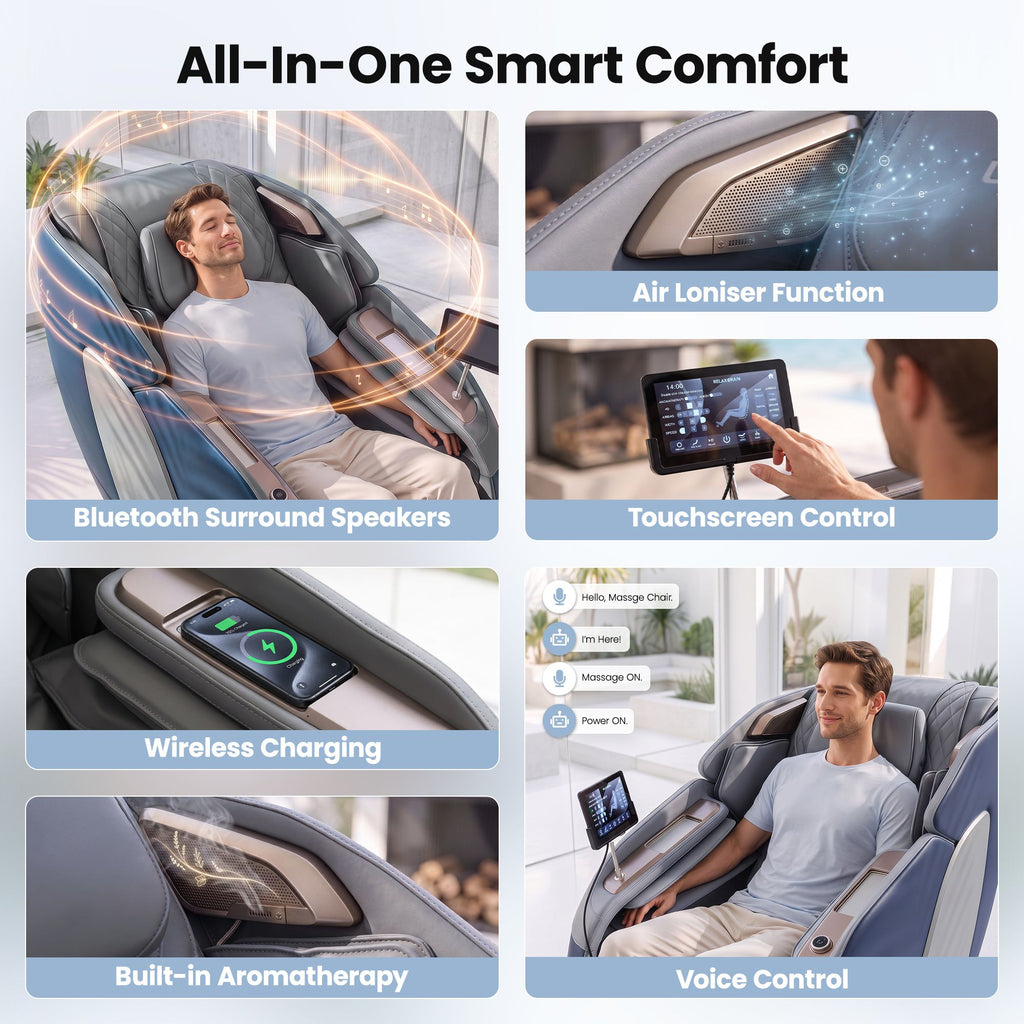 Livemor 4D Massage Chair Double Core SL Track Recliner Full Body Zero Gravity Heat Body Scan Melisa