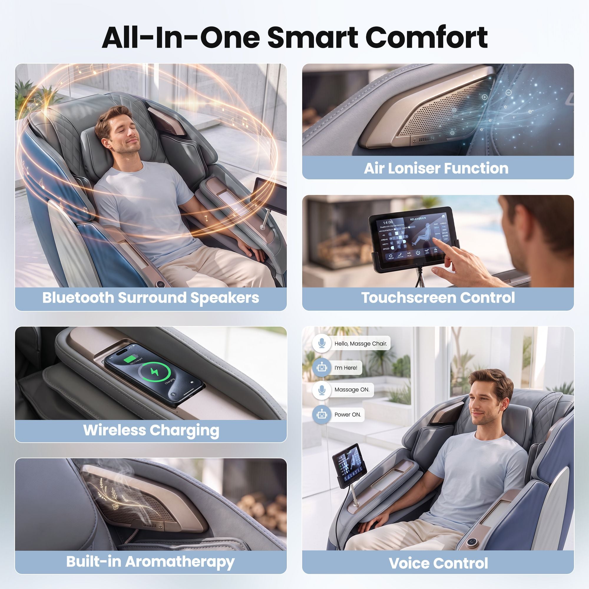 Livemor 4D Massage Chair Double Core SL Track Recliner Full Body Zero Gravity Heat Body Scan Melisa