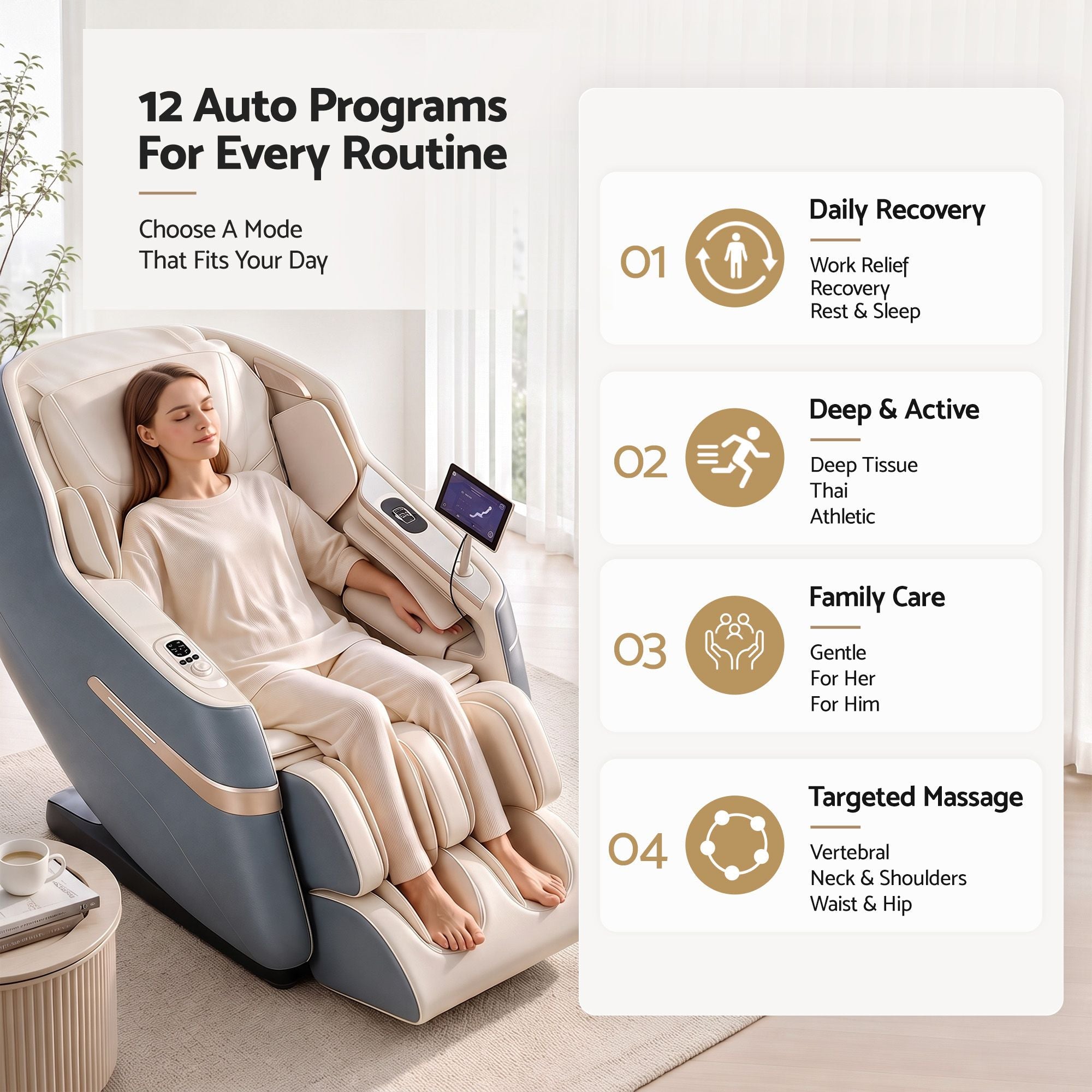 Livemor Elite 4D Massage Chair E1 Full Body Zero Gravity Recliner SL Track AI Body Scan