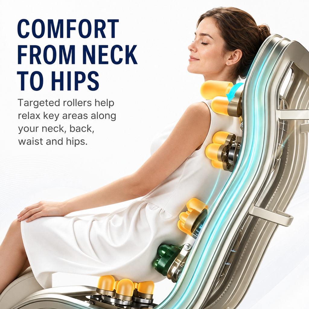 Livemor Flex Massage Chair Full Body Zero Gravity with Heat Recliner Home Massager Brisa