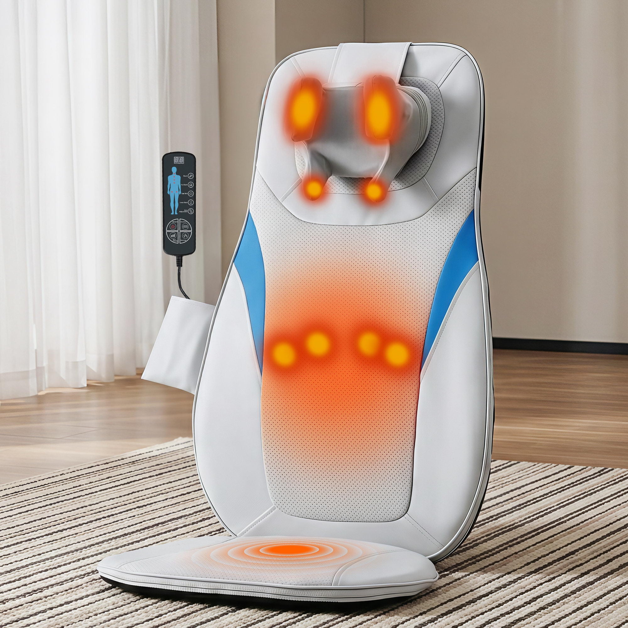Livemor Full Back Massage Cushion 3D Kneading Heating Massage Seats
