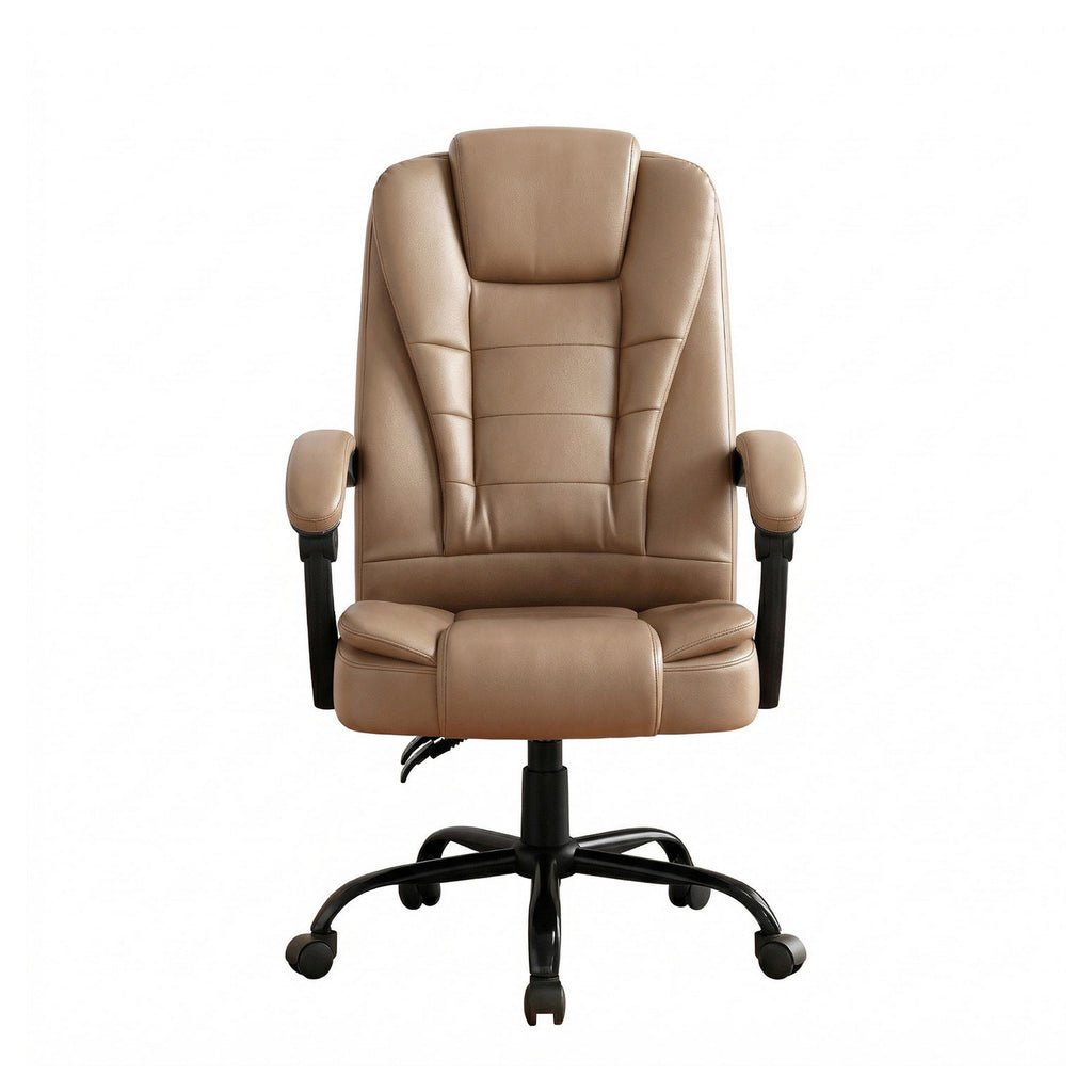 Artiss Massage Office Chair Executive Computer Gaming Chairs Brown PU Leather Espresso