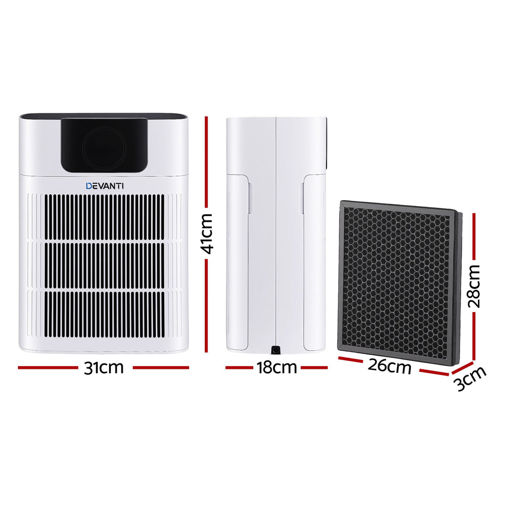Devanti Pet Air Purifier H12 HEPA Filter Cleaner Replacement Filter White