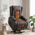 Artiss Recliner Chair Lift Assist Heated Massage Chair Velvet Rukwa