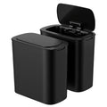 Devanti Automatic Trash Bin 2PCS with Lid 11L Motion Sensor Kitchen Bin Touchless Garbage Can Modern Black Plastic Slim Rubbish Bin with Liner Holder for Kitchen, Home, Office