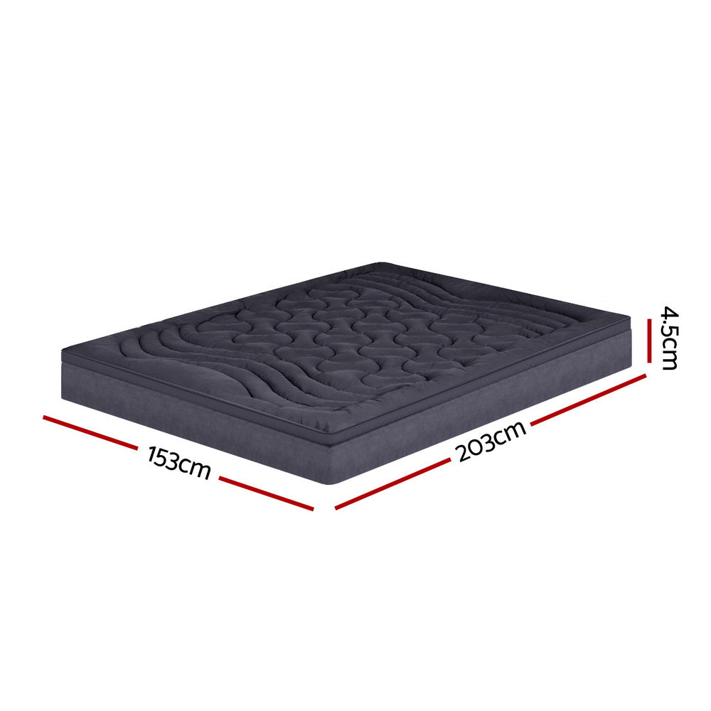Giselle Bedding 3-Zone Pillowtop Mattress Topper 1000GSM for Back Pain Relief Washable with 45cm Deep Pocket Queen