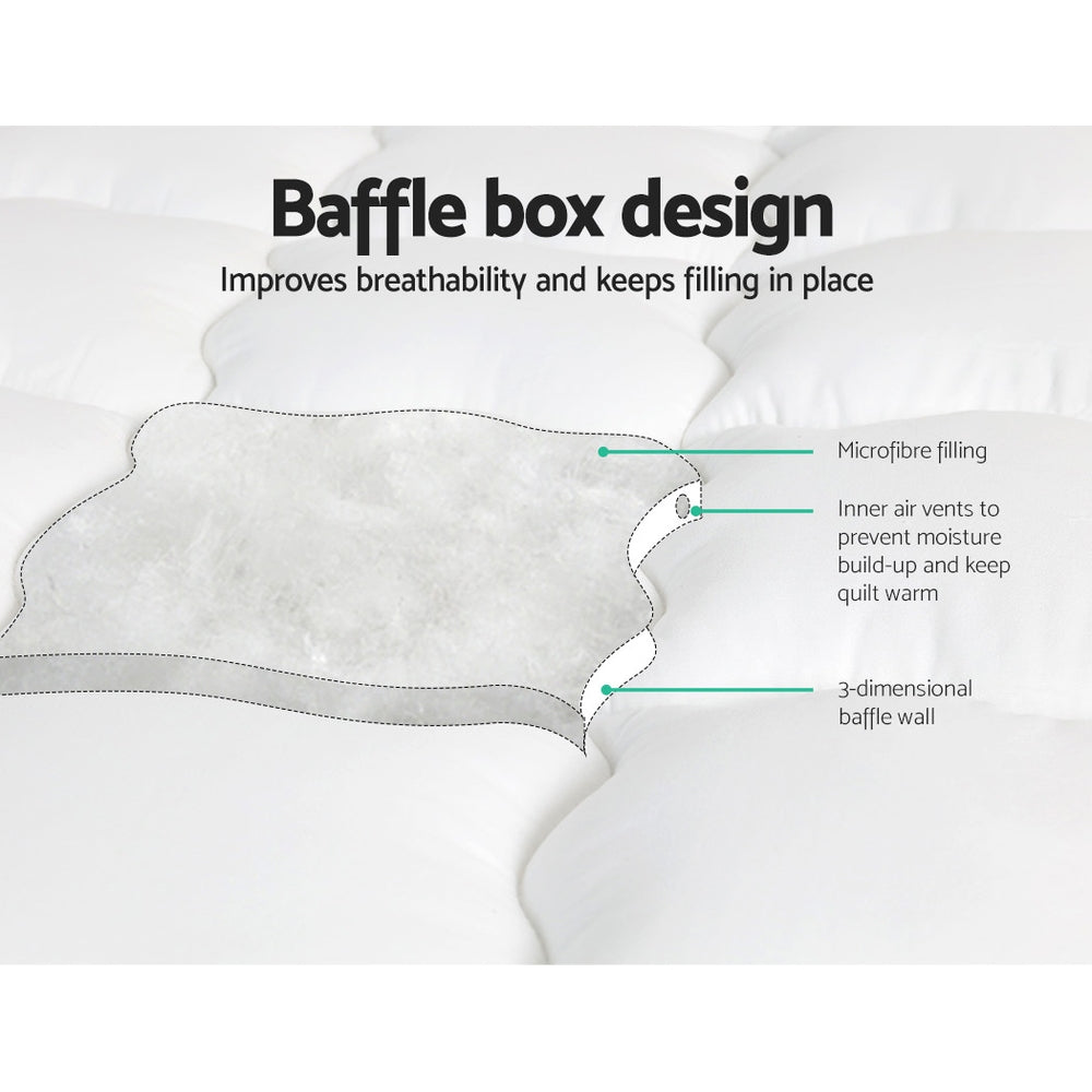 Giselle Bedding Pillowtop Mattress Topper 5cm Thick Mattress Pad for Back Pain Relief & Old Beds Machine Washable 500GSM Breathable Protector King Single