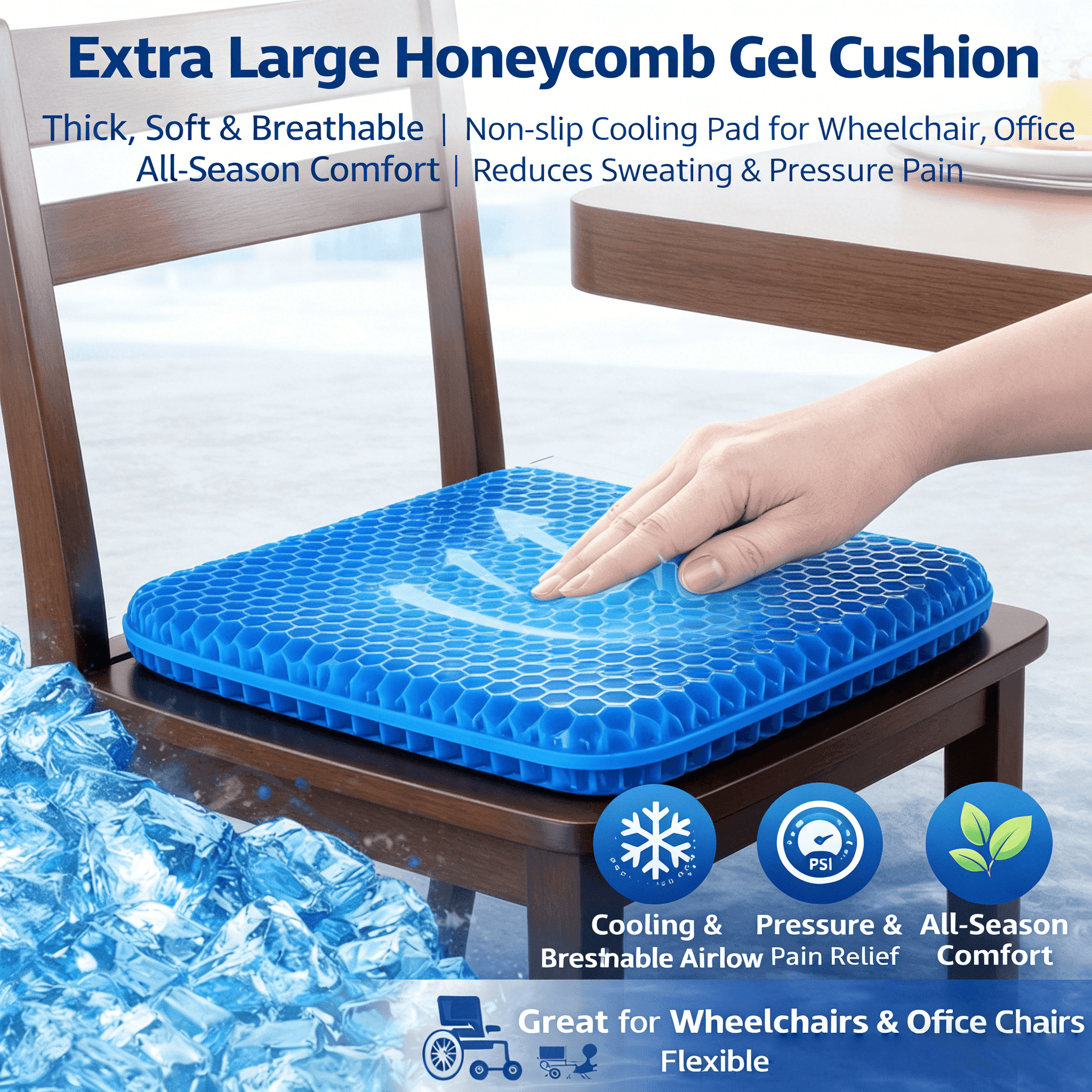 sofa seat cushion, gel cushion, breathable cushion, pain relief cushion, honeycomb cushion, Australian sofa accessory