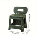 Green folding plastic stool, stool with backrest, portable stool, durable stool, comfortable seating, extra seating, step stool, camping stool, Australian home, space-saving furniture
