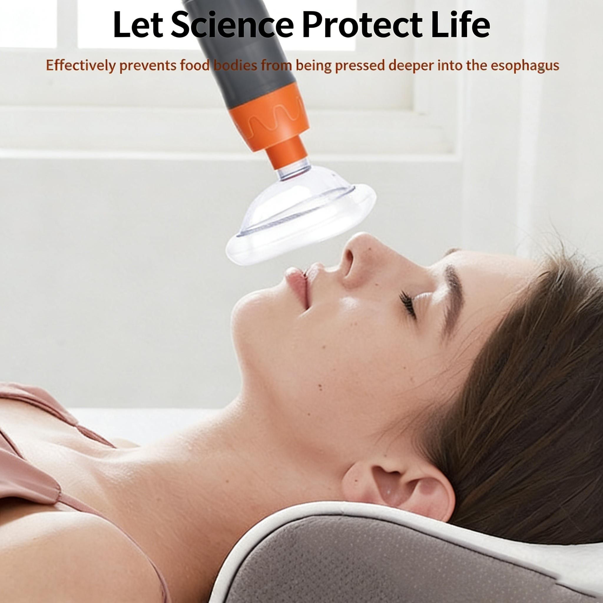 anti-choking device, Heimlich instrument, negative pressure suction, airway clearance, choking emergency, reusable emergency kit, Australian home safety, compact suction device