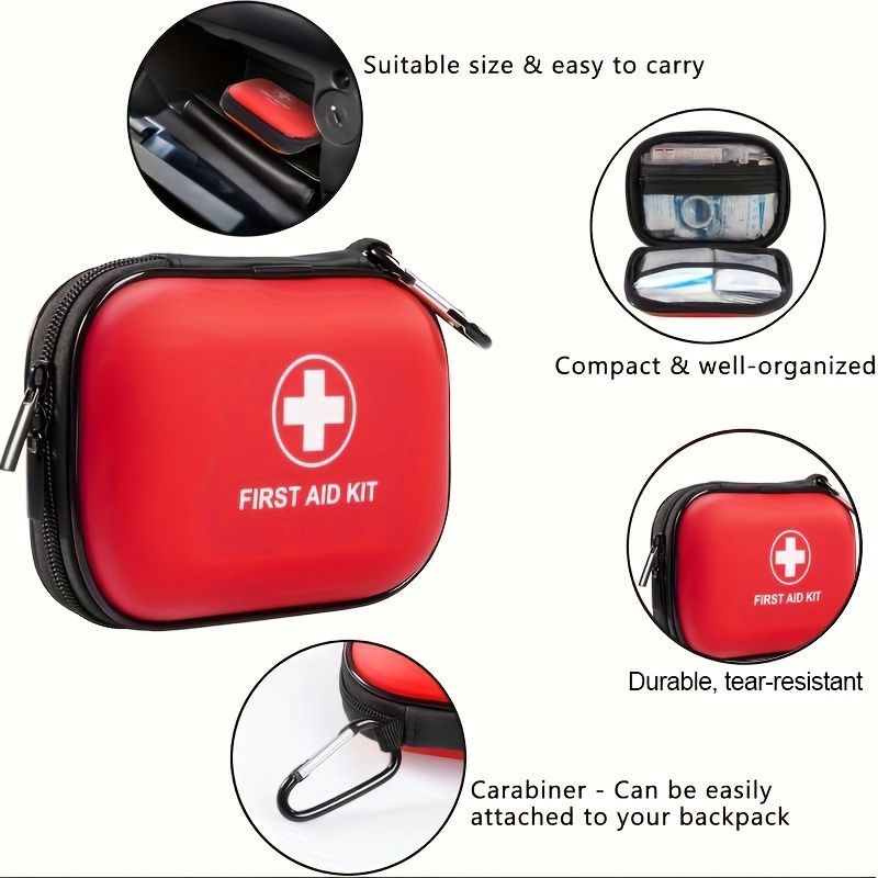 Red Black first aid kit, 18-in-1, emergency supplies, home first aid, travel first aid, outdoor first aid, Australian first aid, compact first aid, portable medical kit, survival kit
