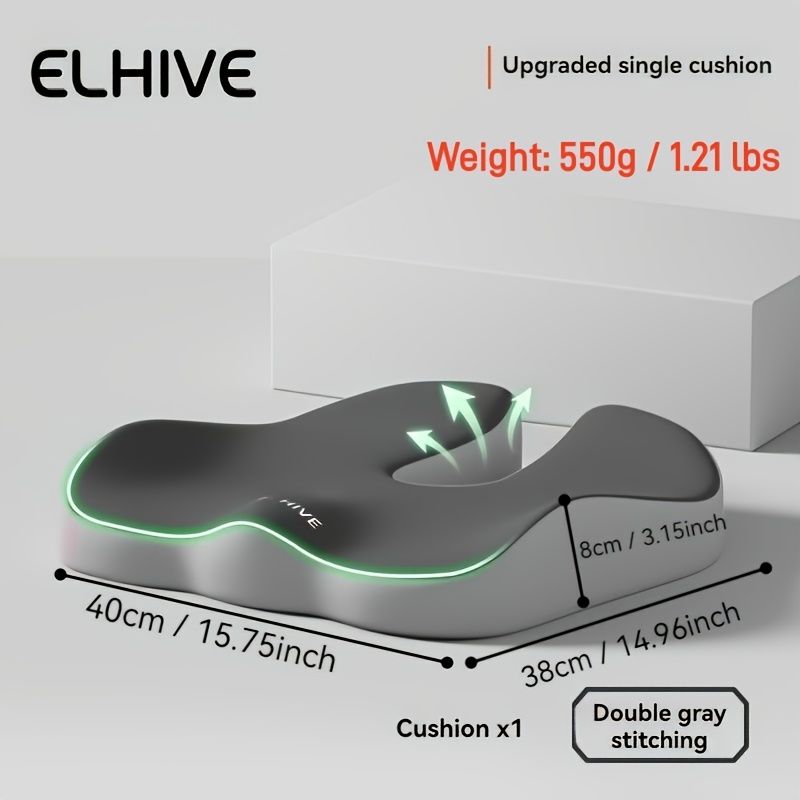ELHIVE, upgraded single cushion, sitting comfort, ergonomic support, back support, pressure relief, office chair cushion, car seat cushion, health and wellness, portable cushion, durable cushion, Australian market