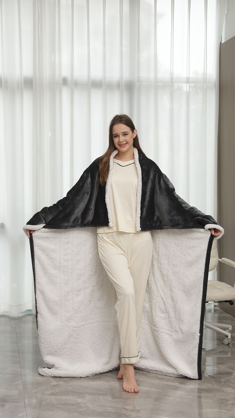 Wearable Heated Blanket Blanket With Sleeves Heated Throw Temperature - Gray - Size 127-177cm