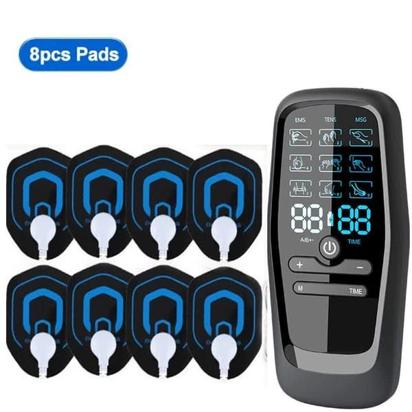 8-Pad Digital Electric Massager with EMS, TENS & MSG