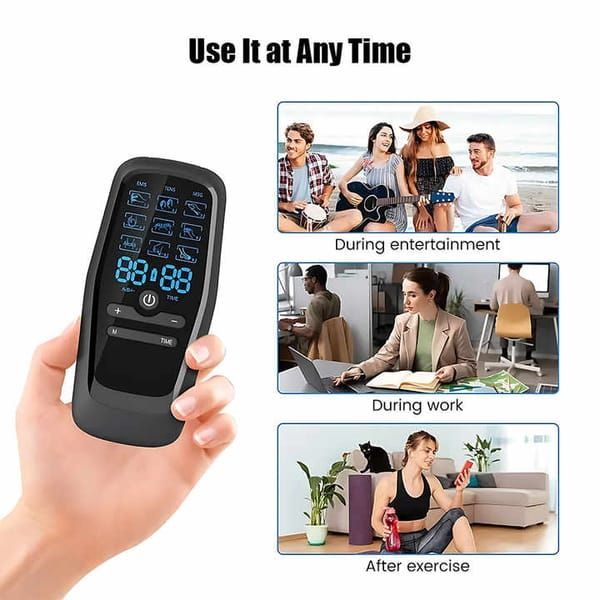 8-Pad Digital Electric Massager with EMS, TENS & MSG