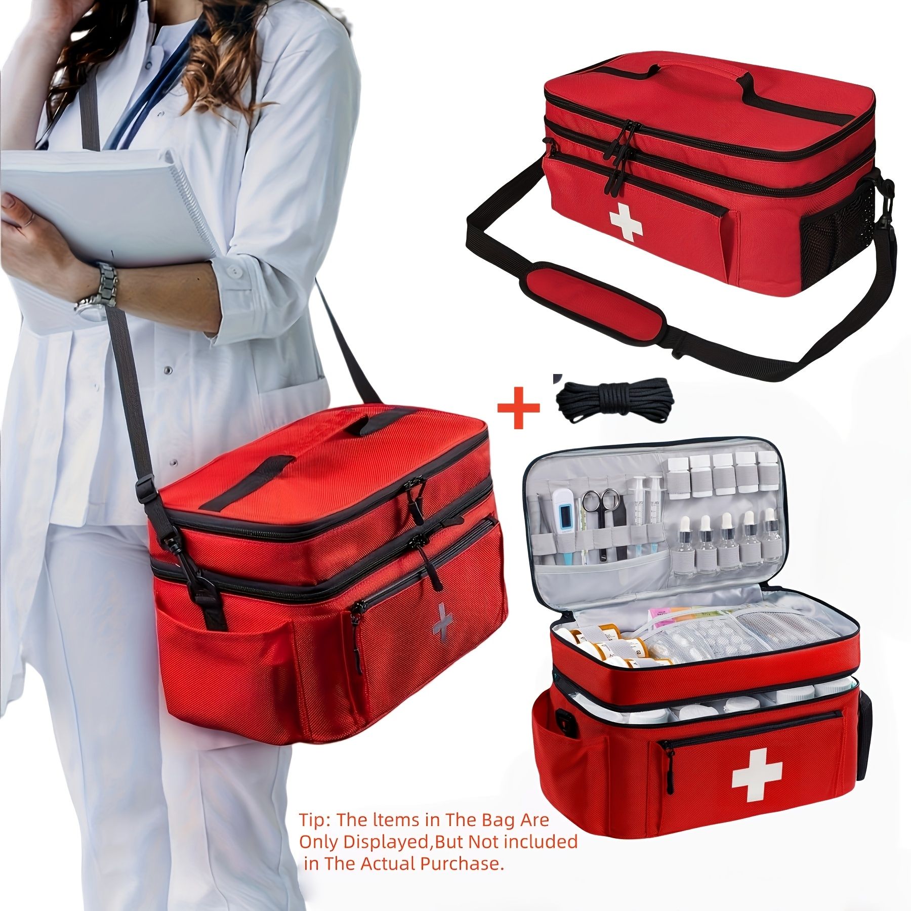 Red Blue First Aid Kit Bag Emergency Medical Storage High-Quality First Aid Bag