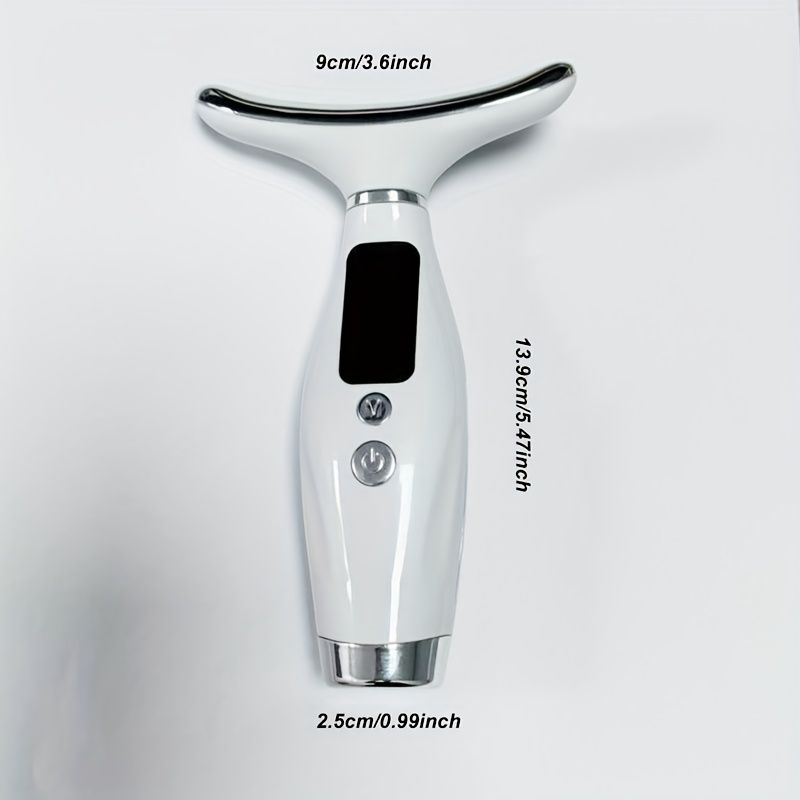 Rechargeable facial and neck skincare device, 7 modes, USB charging, vibration heating massage, ergonomic design, suitable for home use - ideal gift for women, daily skincare assistant, digital display function, skincare tool, must-have for beauty enthusi