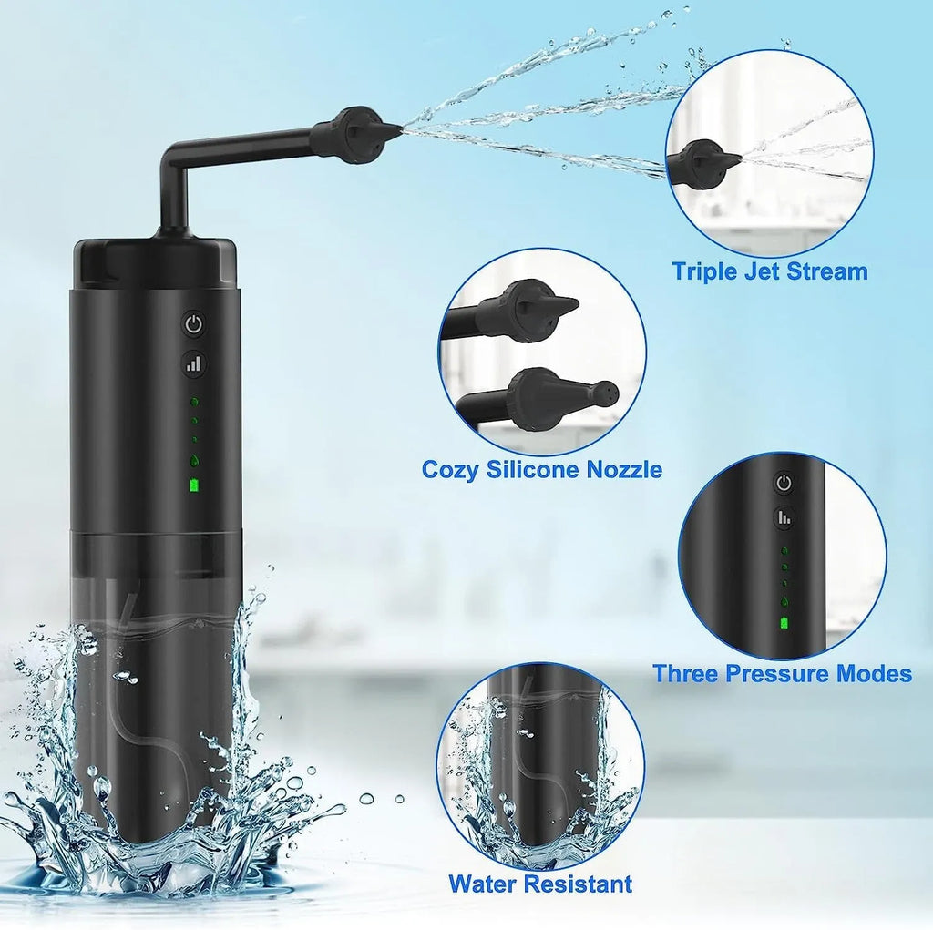 Water Powered Ear Cleaner Electric Triple Jet Stream 3 Pressure Water Resistant