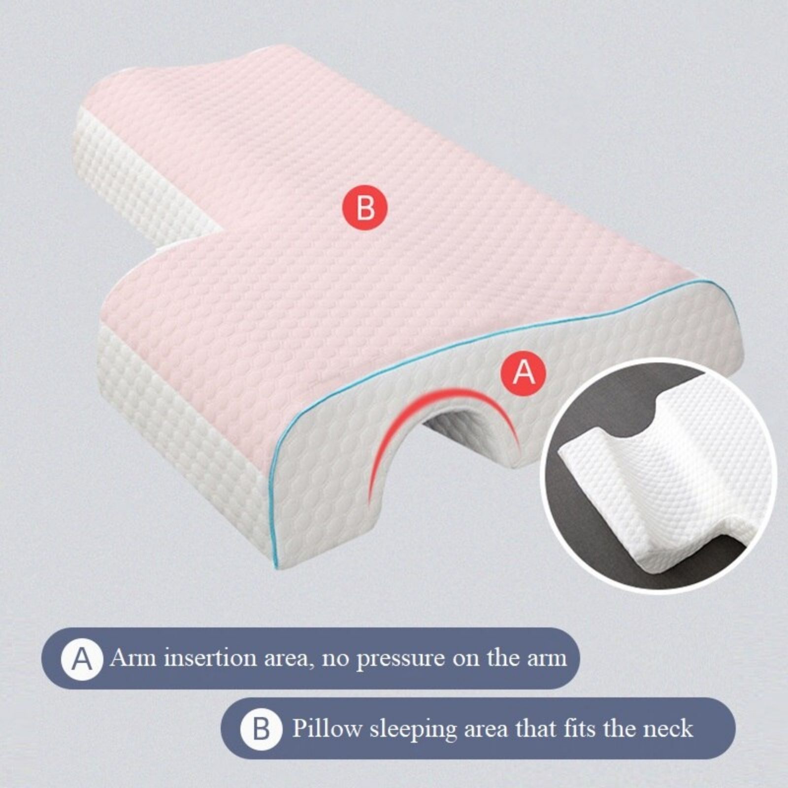 Couple Arch Pillow, Zero Pressure Pillow Slow Rebound No Pressure Hand, Pillow, Couple Sleep Double Memory Pillow-LEFT