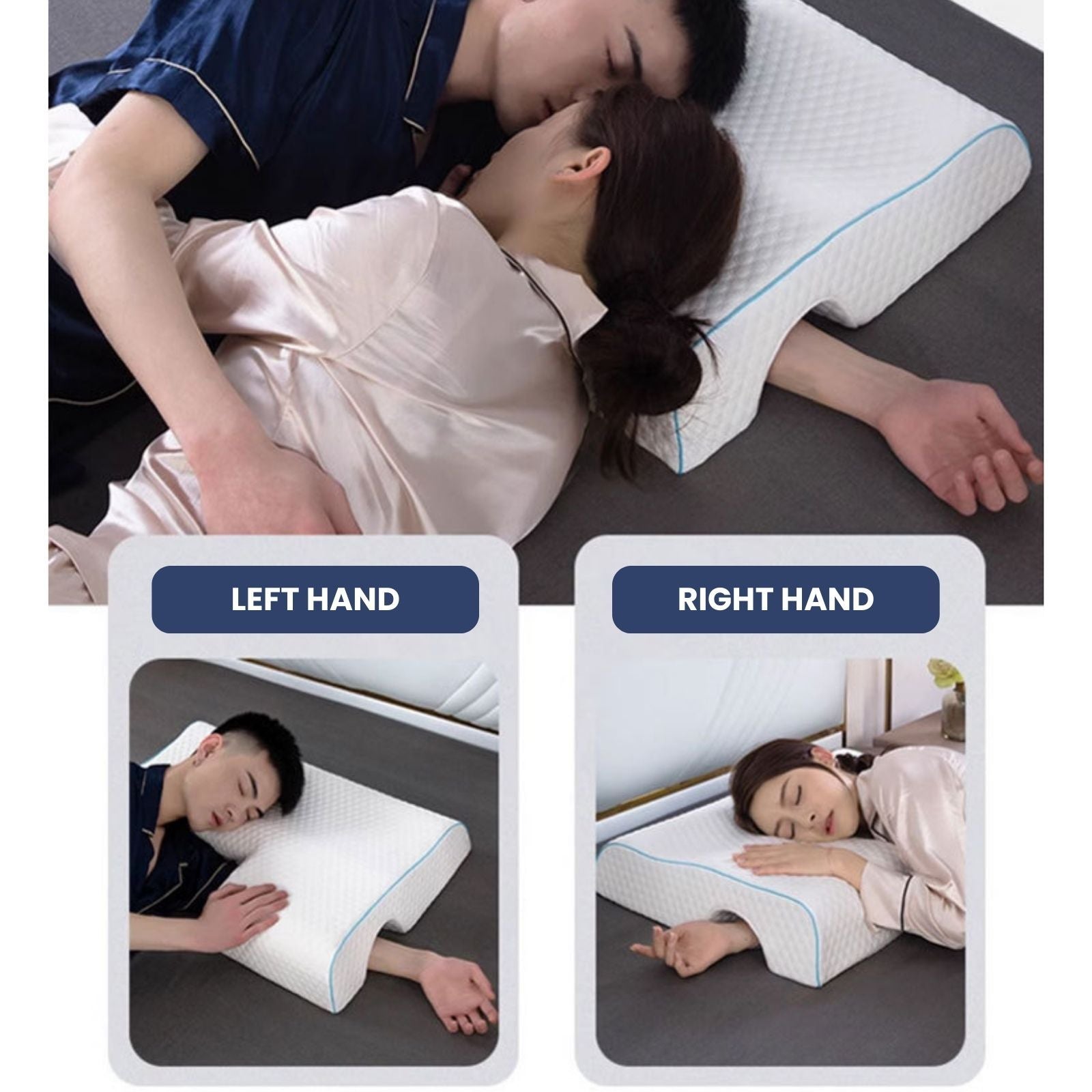 Couple Arch Pillow, Zero Pressure Pillow Slow Rebound No Pressure Hand, Pillow, Couple Sleep Double Memory Pillow-LEFT