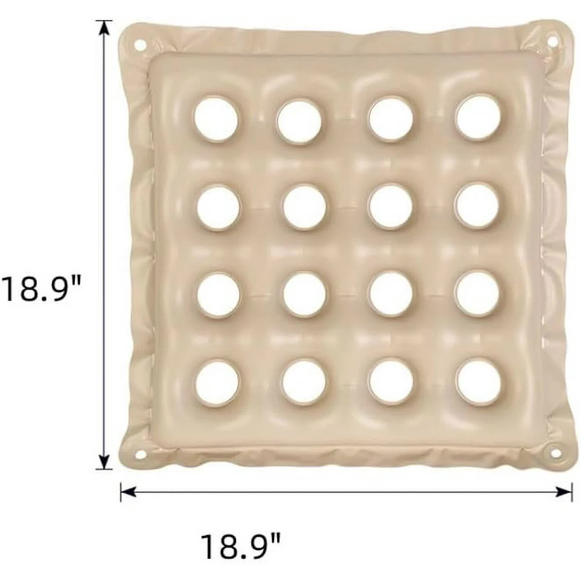 Inflatable Seat Cushions for Pressure Relief, Wheelchair Air Cushion for Bed Sore, Comfortable Waffle Pads，Cream 17x17inch