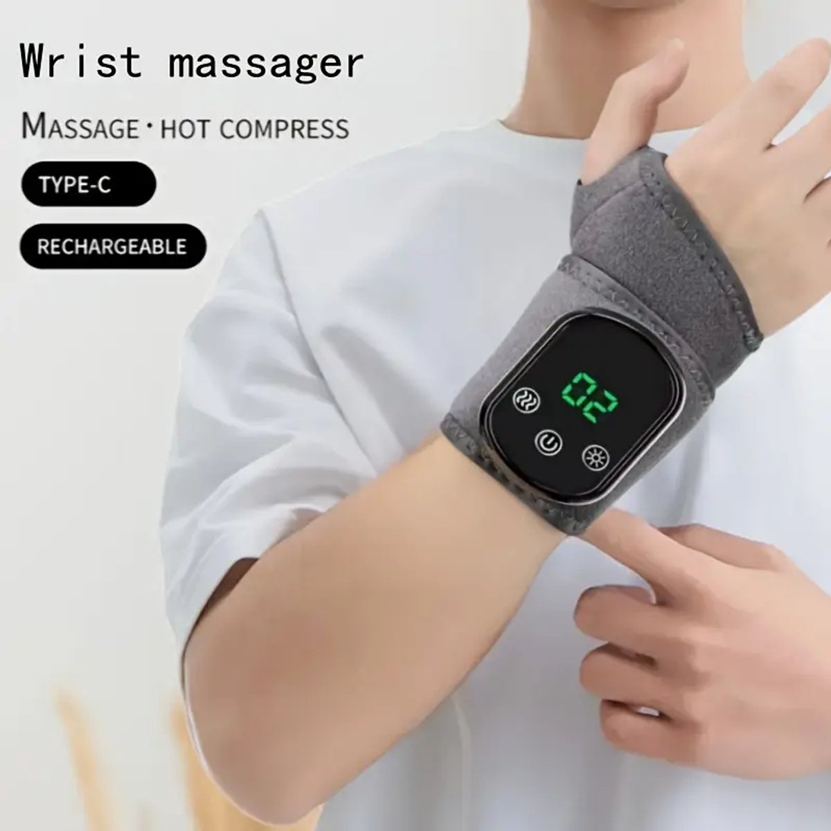 Massage devices - Hand massager - Wrist massager - Vibration massage - Massage and relaxation - USB rechargeable(One piece)