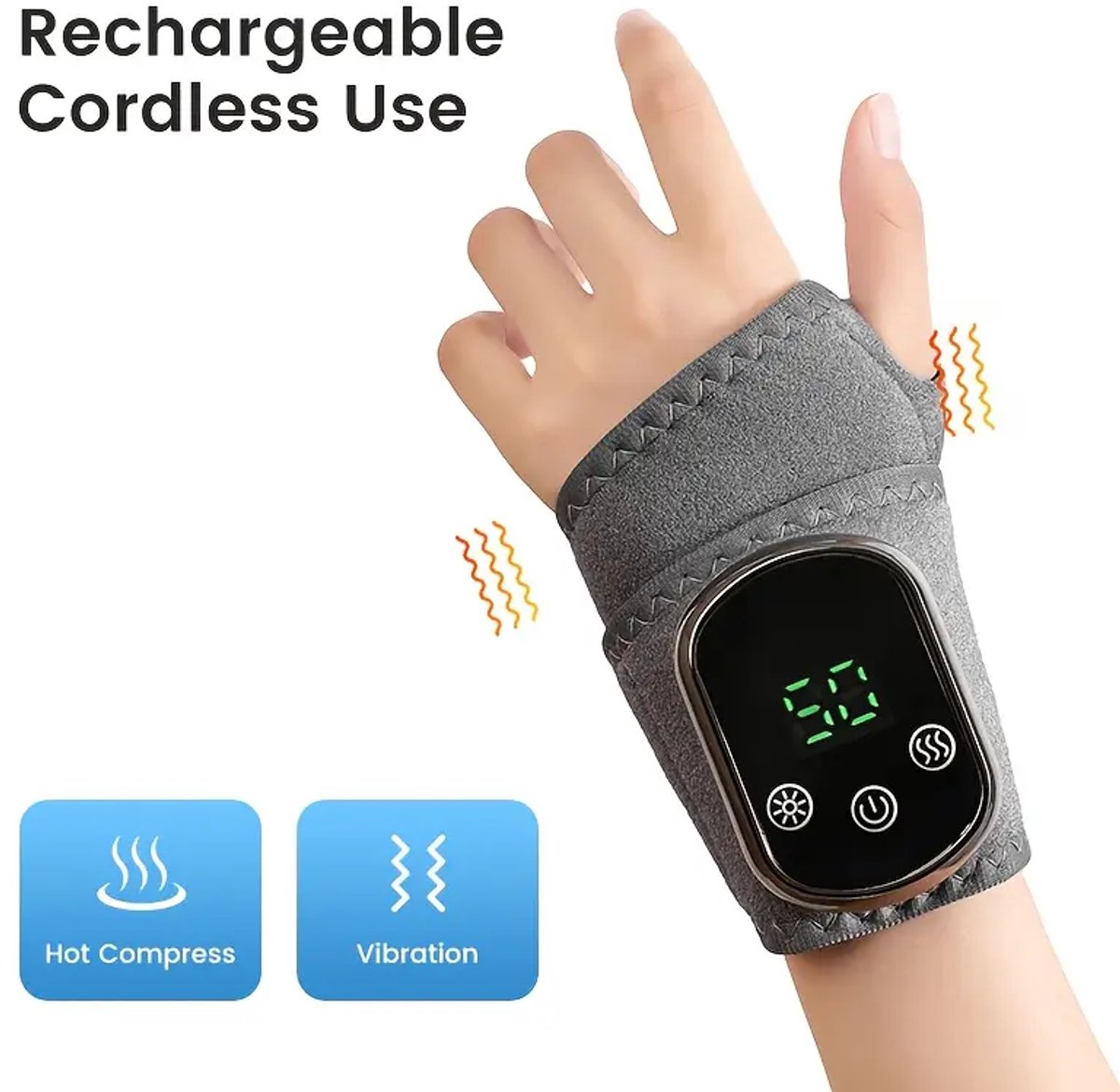Massage devices - Hand massager - Wrist massager - Vibration massage - Massage and relaxation - USB rechargeable(One piece)