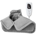 60W Weighted Heated Shoulder Wrap 58×42cm, CE & RoHS Certified 6 Heat Settings Auto Off Washable Heat Therapy Pad for Body Pain Relief