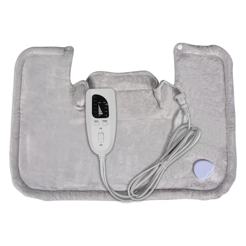 60W Weighted Heated Shoulder Wrap 58×42cm, CE & RoHS Certified 6 Heat Settings Auto Off Washable Heat Therapy Pad for Body Pain Relief