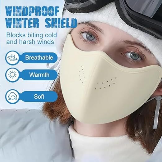 2-Pack Unisex Adjustable Breathable Warm Face Masks, Washable for Winter Use, Warm and Windproof, Extended Eye Coverage