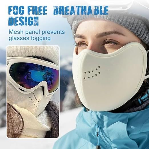 2-Pack Unisex Adjustable Breathable Warm Face Masks, Washable for Winter Use, Warm and Windproof, Extended Eye Coverage
