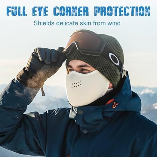 2-Pack Unisex Adjustable Breathable Warm Face Masks, Washable for Winter Use, Warm and Windproof, Extended Eye Coverage