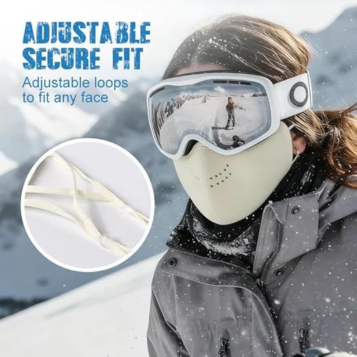 2-Pack Unisex Adjustable Breathable Warm Face Masks, Washable for Winter Use, Warm and Windproof, Extended Eye Coverage