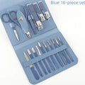 16-Piece Nail Care Set, Portable Professional Manicure and Pedicure Kit, Blue