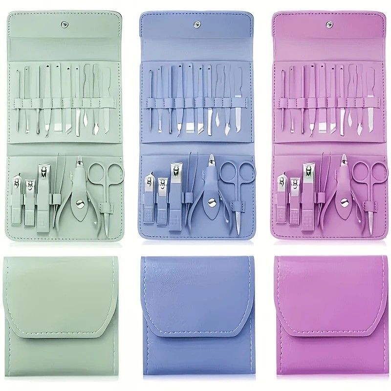 16-Piece Nail Care Set, Portable Professional Manicure and Pedicure Kit, Blue