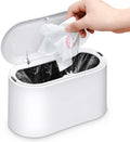 Trash Can - Small Trash Can with Sensor - Sturdy - Countertop Waste Bin - Mini Trash Can - Desktop - Tabletop Waste Bin - Plastic Trash Can - Bathroom Waste Bin - Recycling Waste Bin - Car Trash Can - White - Office Waste Bins - Home / Office