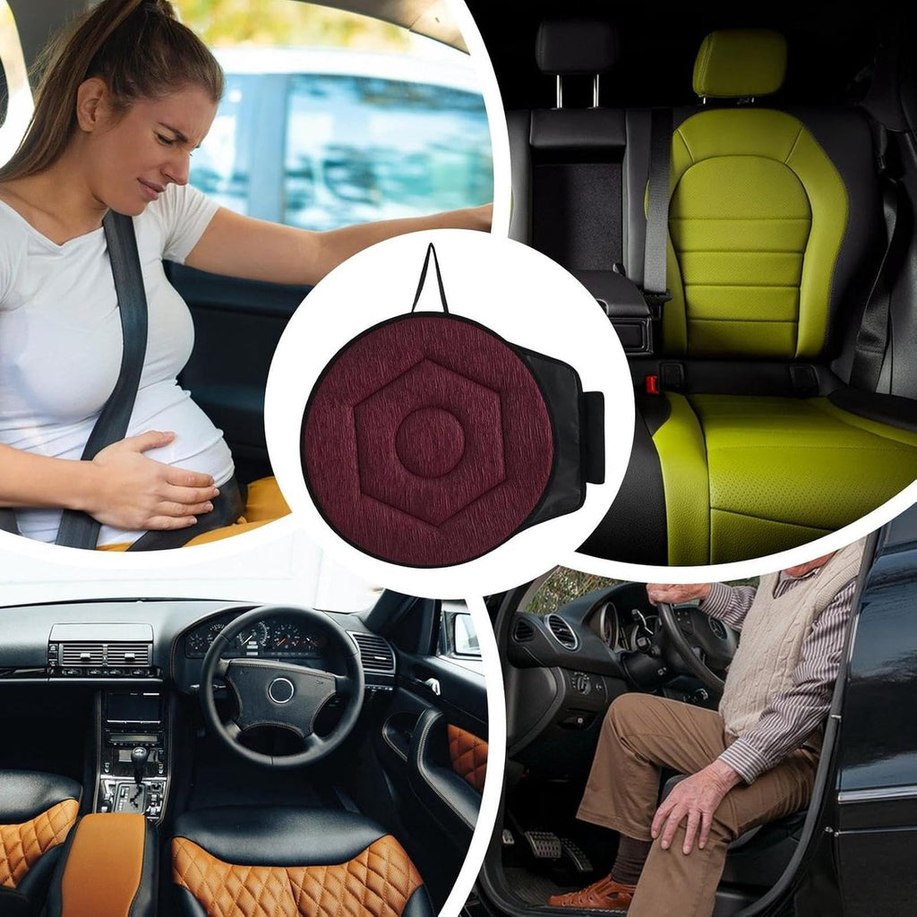 Swivel Cushion - ø 40 Cm - Flexible Swivel Cushion - Flexible Swivel Disc - Swivel Cushion - Wheelchair Cushion - Anti-slip - Car Entry Aid - Rotation Cushion - Pregnant Woman / Elderly - Aid for Turning and Moving in Car, Chair or Bed