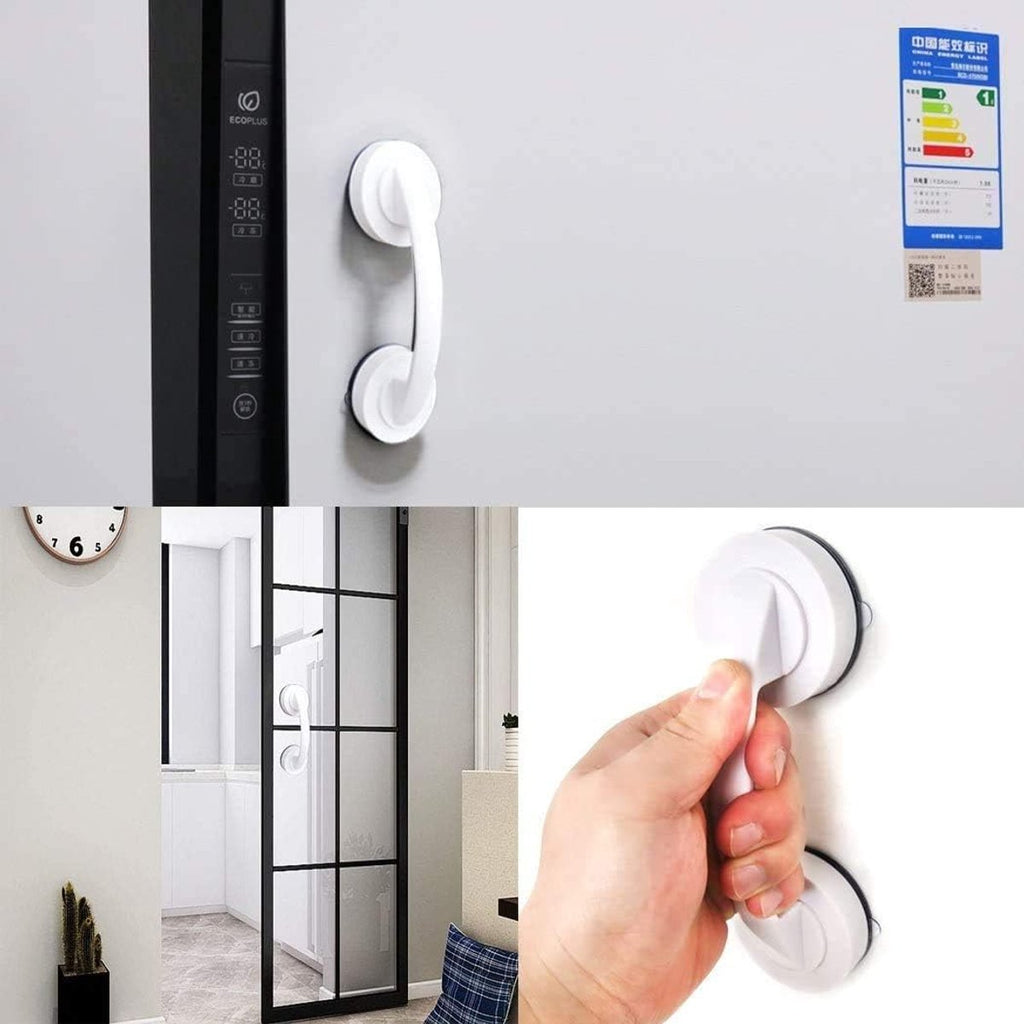 Small Handle with Suction Cup - Handle with Suction Cup - No Drilling Required Shower Support - Bathroom Wall Grab Bar - Suitable for Shower and Toilet - Safety Handle - Moisture Resistant - Handle for the Elderly and Children
