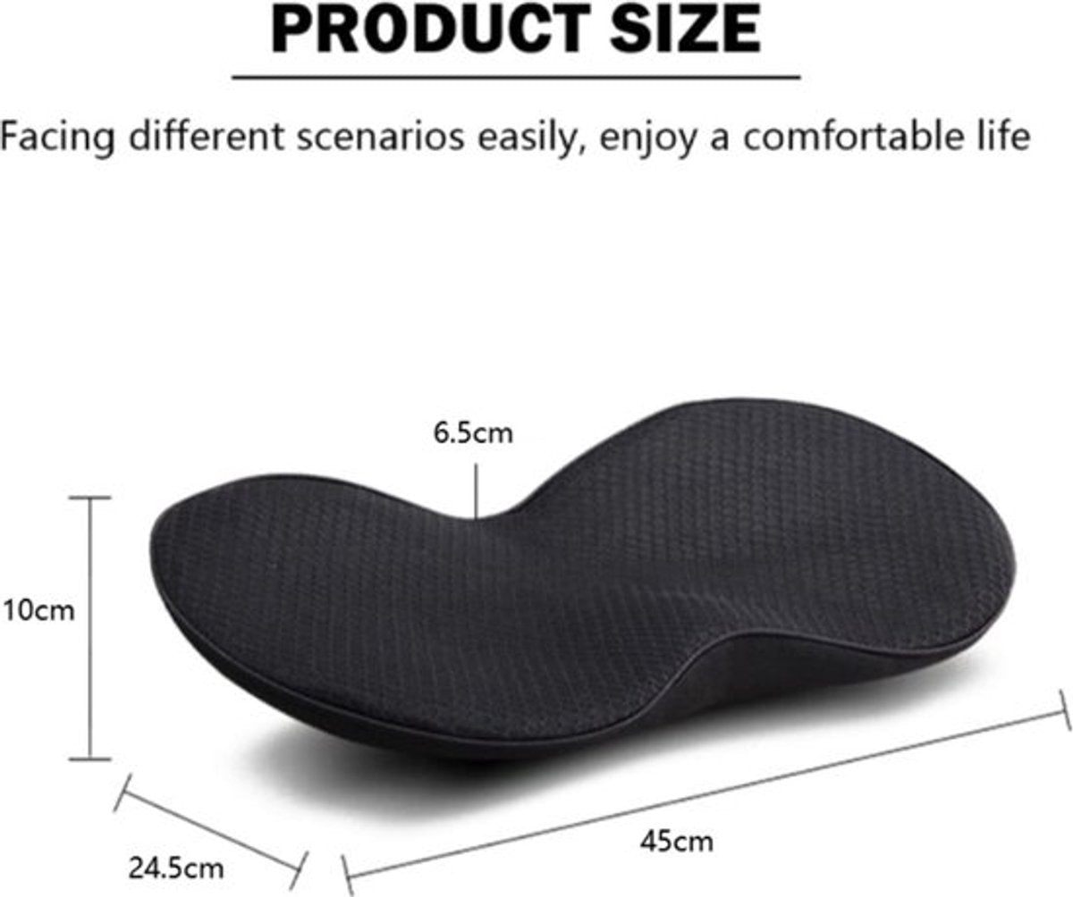 Car Wedge Cushion - Seat Cushions - Memory Foam Car Seat Cushion - For Office, Car, and Wheelchair - Memory Foam Lumbar Support - Ergonomic Tailbone Cushion Wedge Cushion - Sciatica and Pain Relief - Black - 1 Piece
