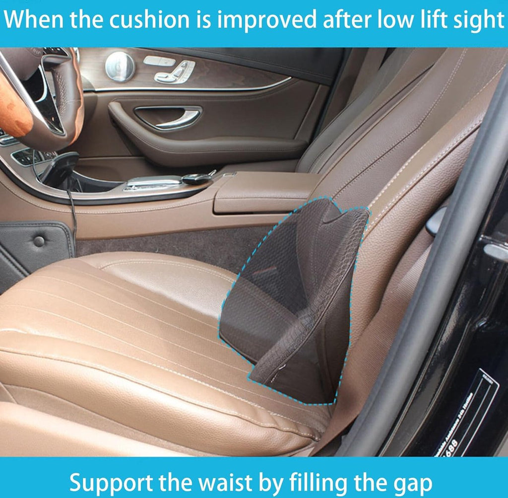 Car Wedge Cushion - Seat Cushions - Memory Foam Car Seat Cushion - For Office, Car, and Wheelchair - Memory Foam Lumbar Support - Ergonomic Tailbone Cushion Wedge Cushion - Sciatica and Pain Relief - Black - 1 Piece