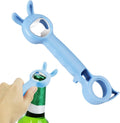 All-purpose opener - Opener - Bottle opener - Beer opener - Jar lid opener - Jar opener - Beer opener - Aids for the Elderly - 4-in-1 Jar opener - Kitchen Aid - Multifunctional - For Home Kitchen/Bars/Cocktail parties - Blue - 20 cm